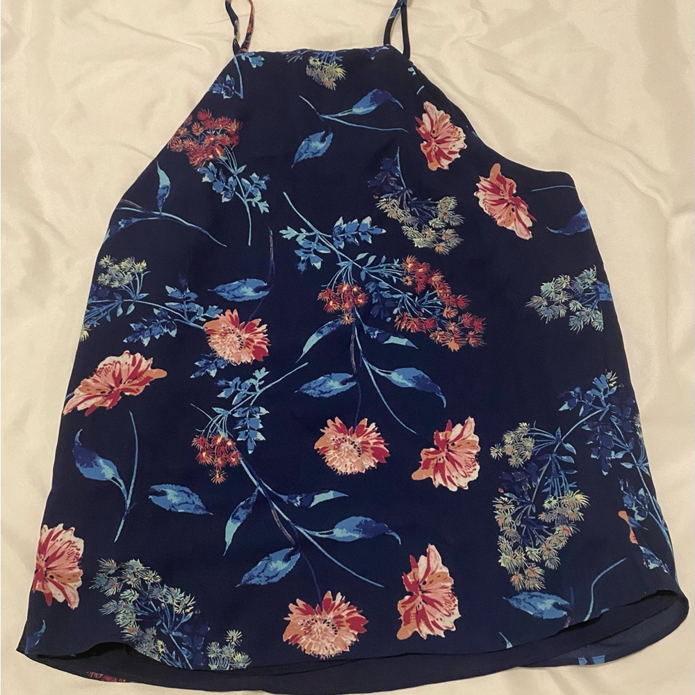 RW&CO. Navy Floral Blouse - Picture 2 of 7